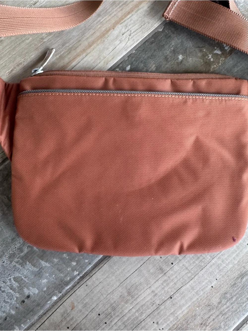 Tumi Unisex Rust and Gray Waist Body Crossbody Tech Bag